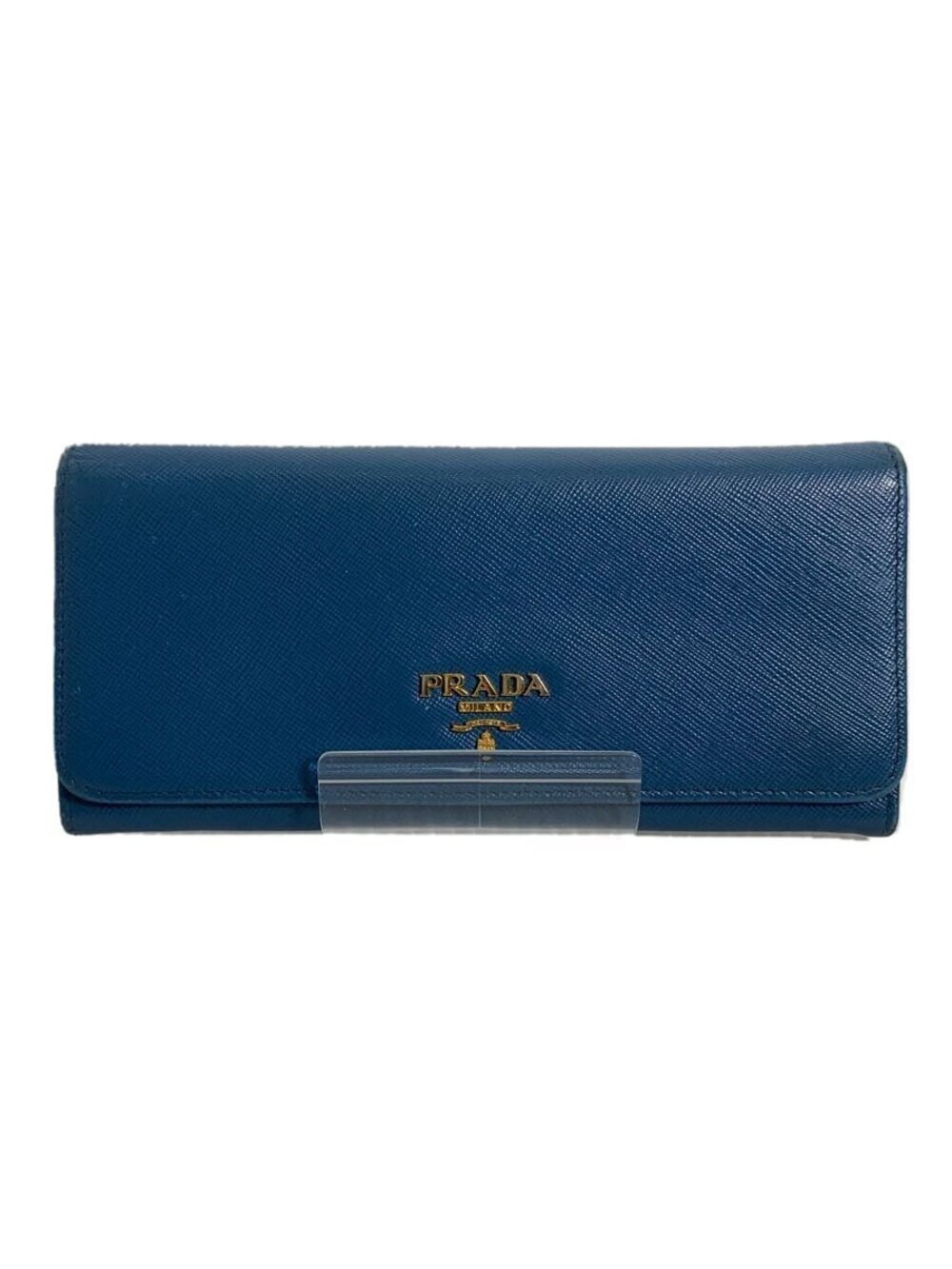 Prada Long Wallet Blue Saffiano leather